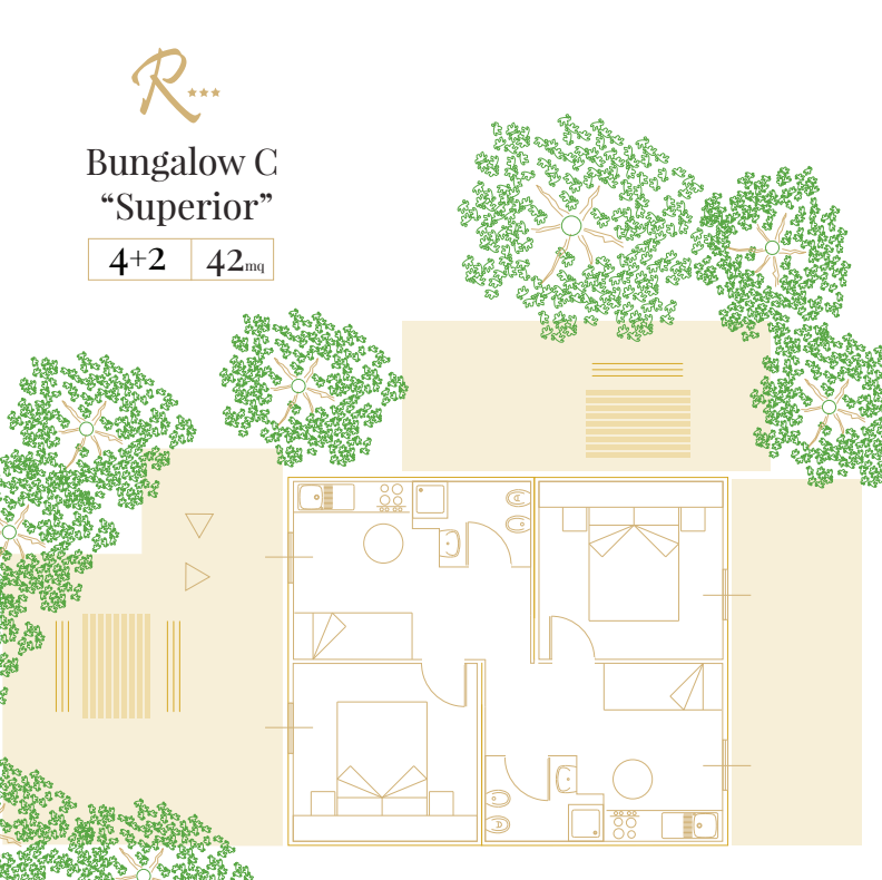 Bungalow C “Superior” (4+2) Visualizza planimetria